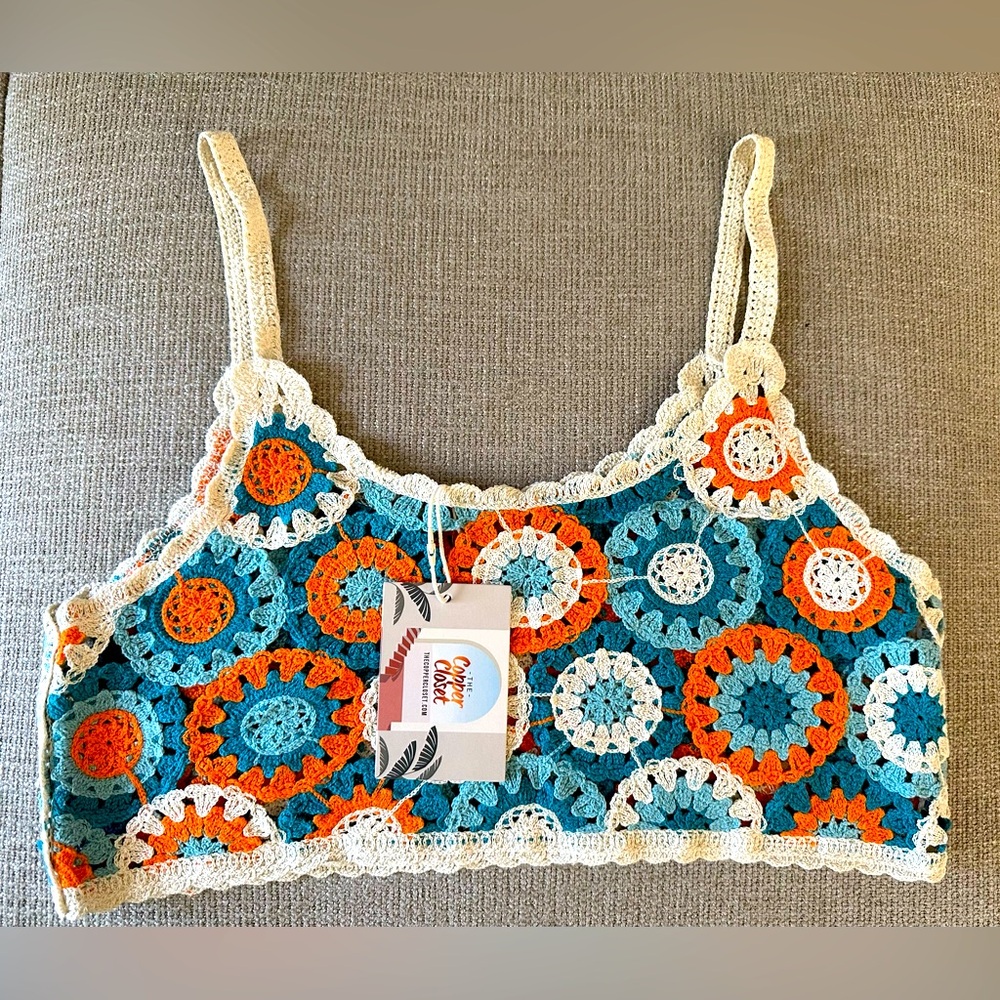 Crochet crop tank UF Gators college colors